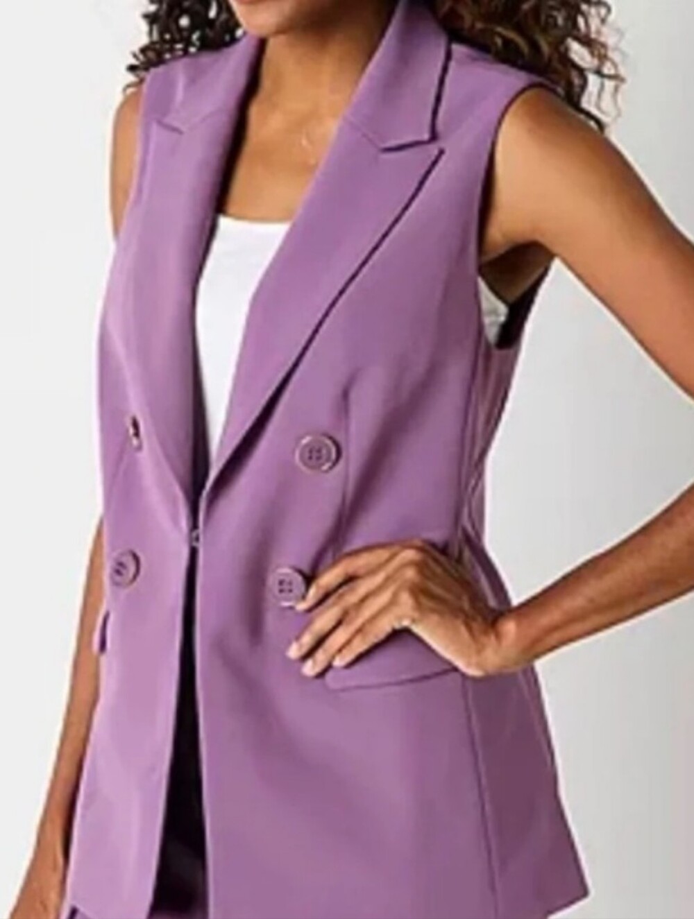 Liz Claiborne Double Breasted Sleeveless Blazer Vest Womans Size 16 NWOT